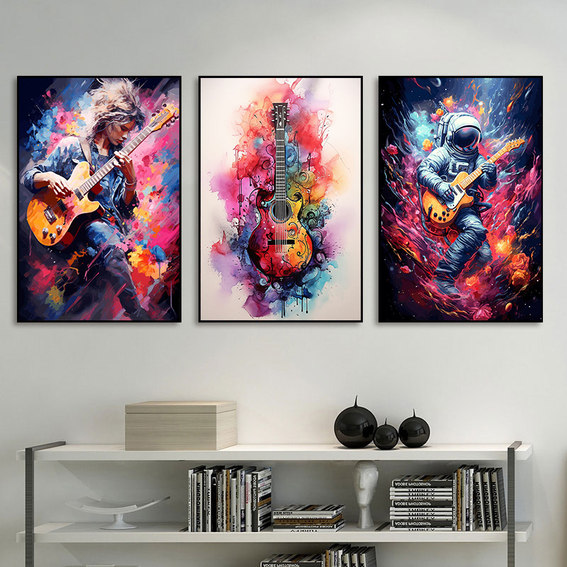 Seni Abstrak Berwarna-warni Ta - Picture Of Musical Instrument ulasan dan harga